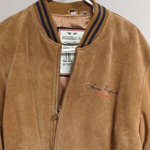 Express Tan Suede Bomber Jacket
